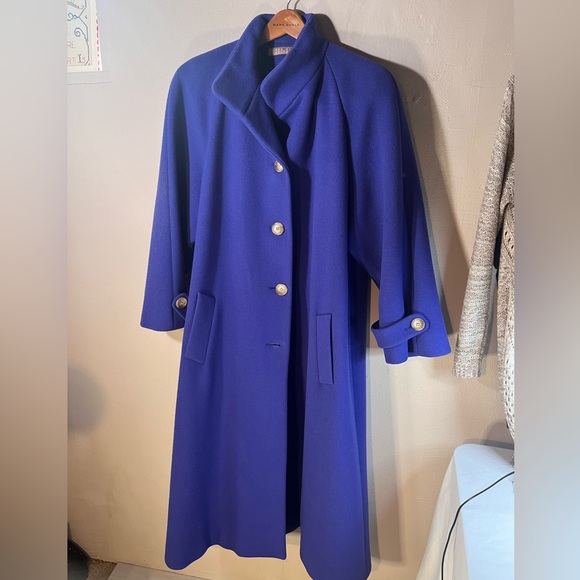 Gorgeous Purple Perry Ellis Wool coat Sz 10 - Picture 1 of 8
